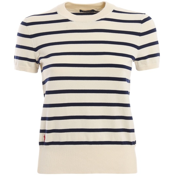 Polo Ralph Lauren Tops - Polo Ralph Lauren Striped Cotton Blend Crew Neck Short Sleeve Sweater NWT XS